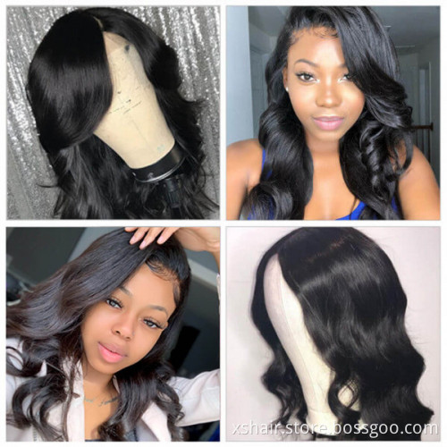 Wholesale OEM Brazilian150% Density Wig Virgin Straight Body Wave Human Hair Frontal Wig 6x6 Lace Front Closure Wig